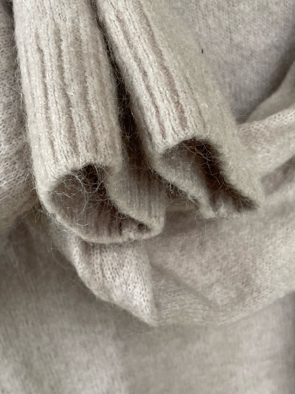 H&M Women's Wool Mohair Cropped Cowl Neck Sweater Blush Mauve S - Picture 9 of 10